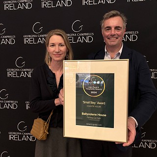 Georgina Campbell Irish Food & Hospitality Awards 2024 Best 'Small Stay' Country House Award for Ballyvolane House