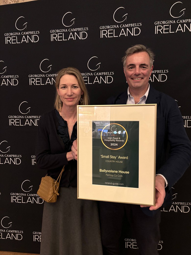 Georgina Campbell Irish Food & Hospitality Awards 2024 Best 'Small Stay' Country House Award for Ballyvolane House