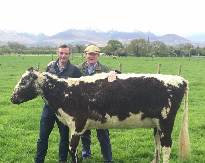 Justin and Antony with Bertha at her home in Kerry