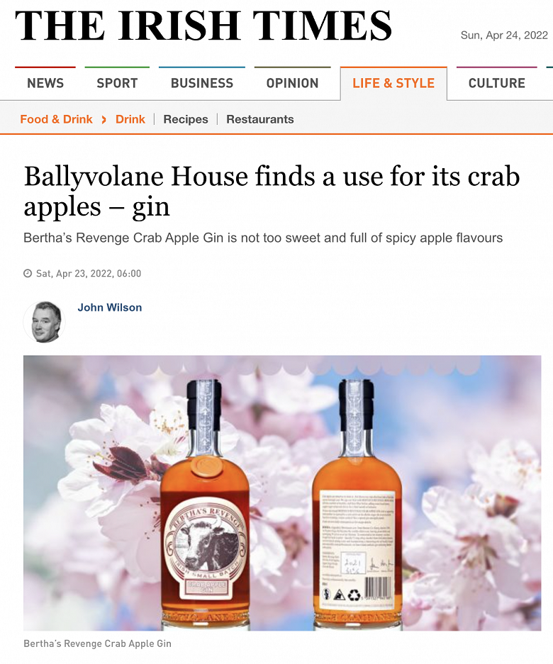 Irish Times review of Crab Apple Bertha by John Wilson