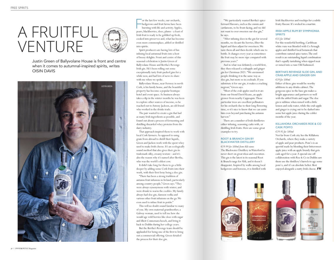 Oisin Davis writing in Food & Wine Magazine A Fruitful Venture News