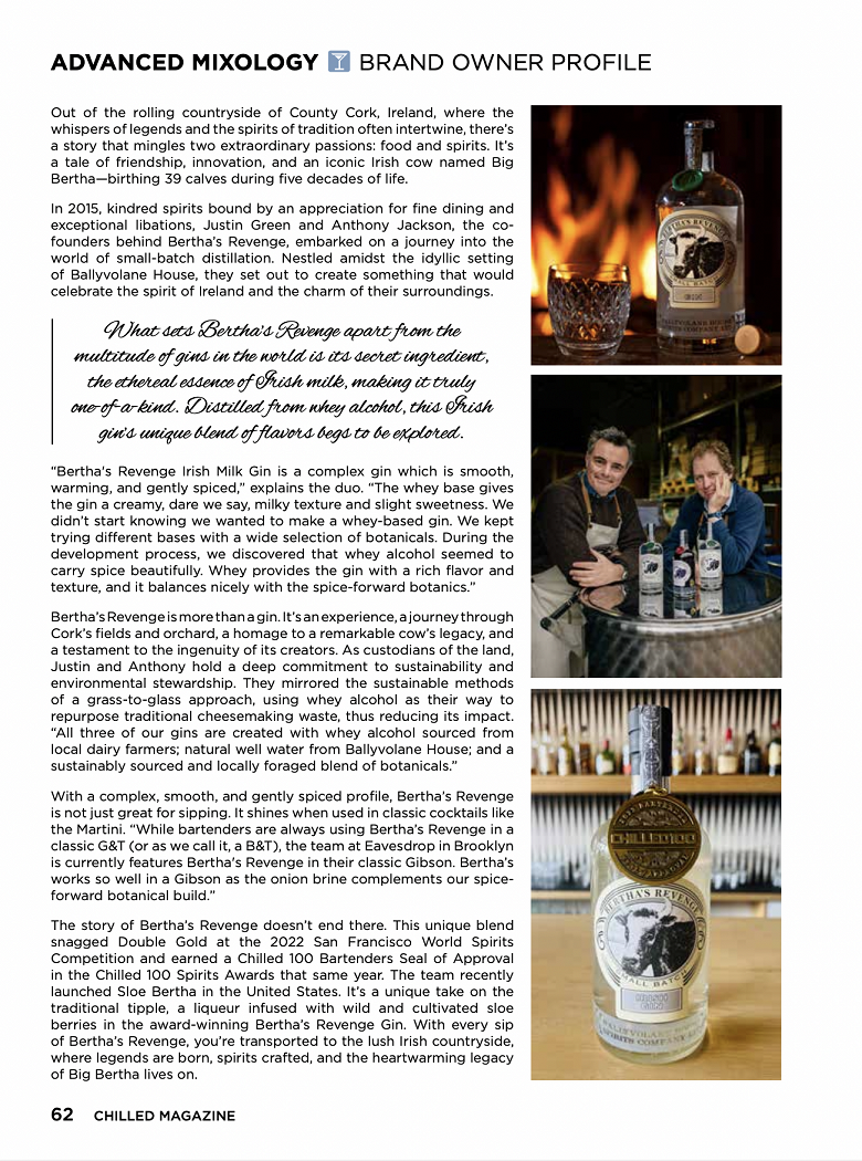 Distilled Magazine features Bertha's Revenge Gin